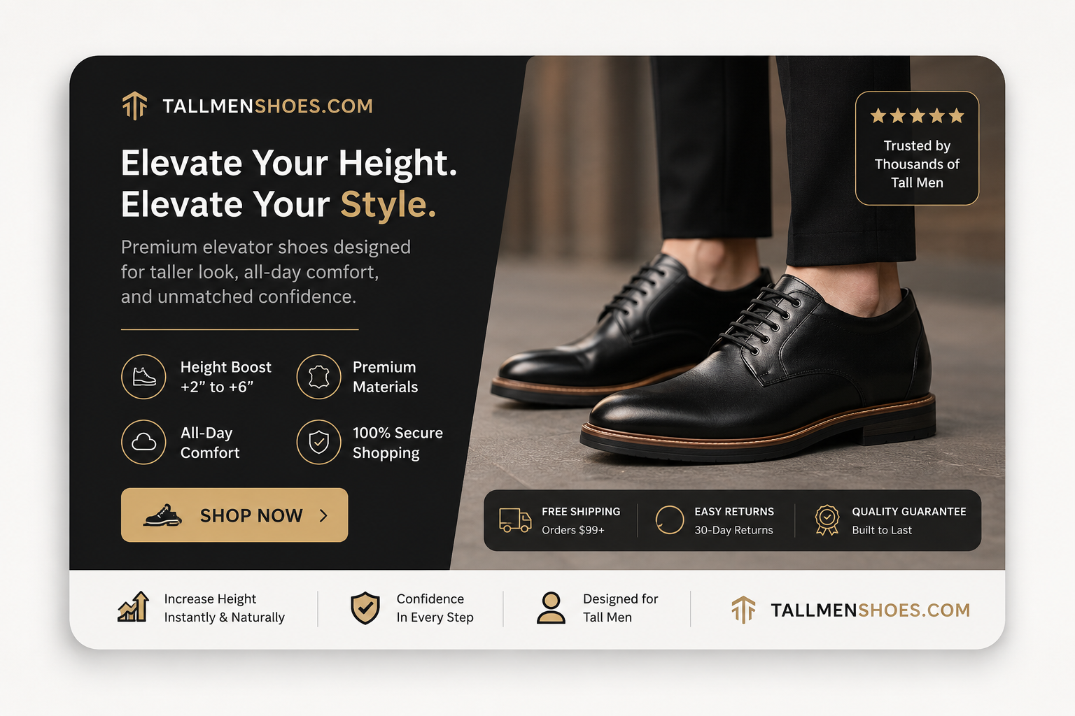 TallMenShoes – Stylish Height Increasing Shoes for Men